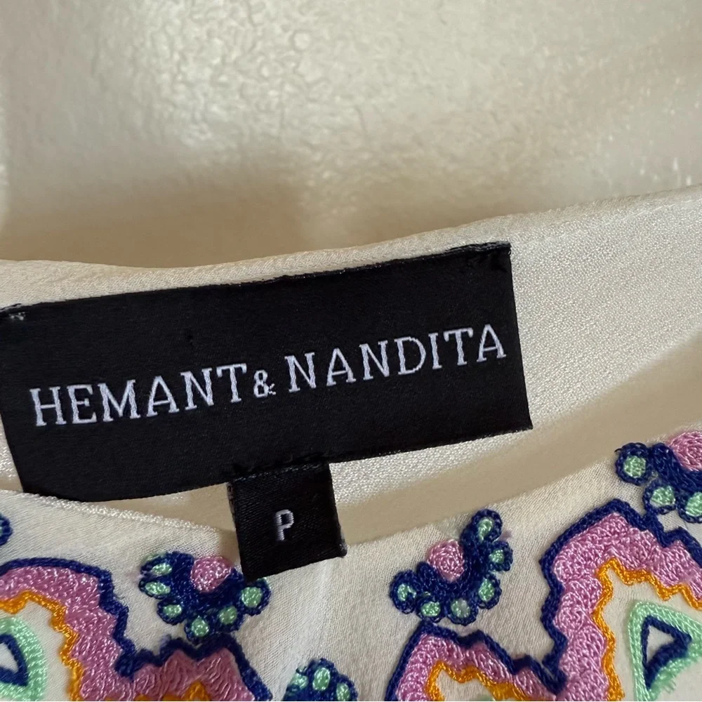 HEMANT AND NANDITA Silk Ivory embroidered Dress Size S - Picture 14 of 14